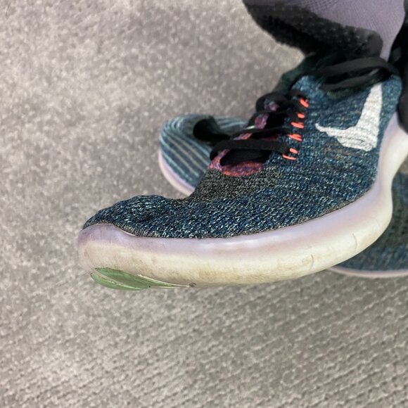 Nike Free RN Flyknit Running Shoes Women's 9 Blue Teal Pink Sneakers 831070 004 - Picture 11 of 15
